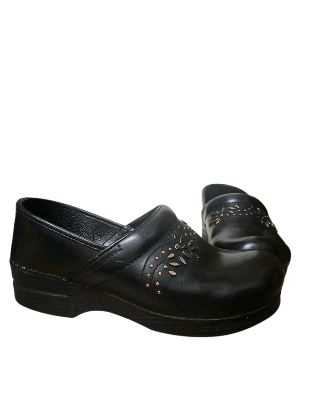 Dansko Patricia Studded Black Leather Clog Women Size 41 US 10.5-11 Mules Nurses - Picture 3 of 15